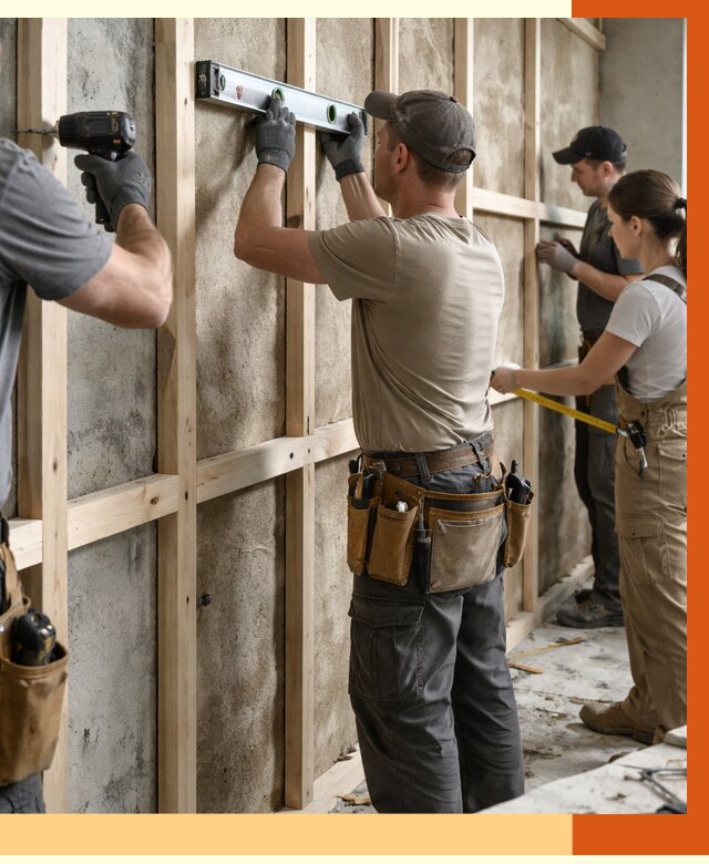 Монтаж обрешетки под утепление в Выборге от 1175 руб/м² | Заказать у ТепломастерВбр